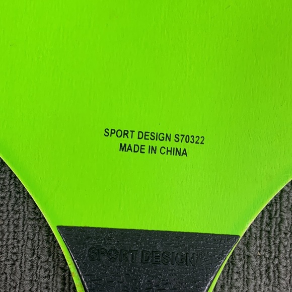 Prokadima Paddles (2) Neon Green Orange Black Wooden Sport Design Paddle Ball - Picture 7 of 11